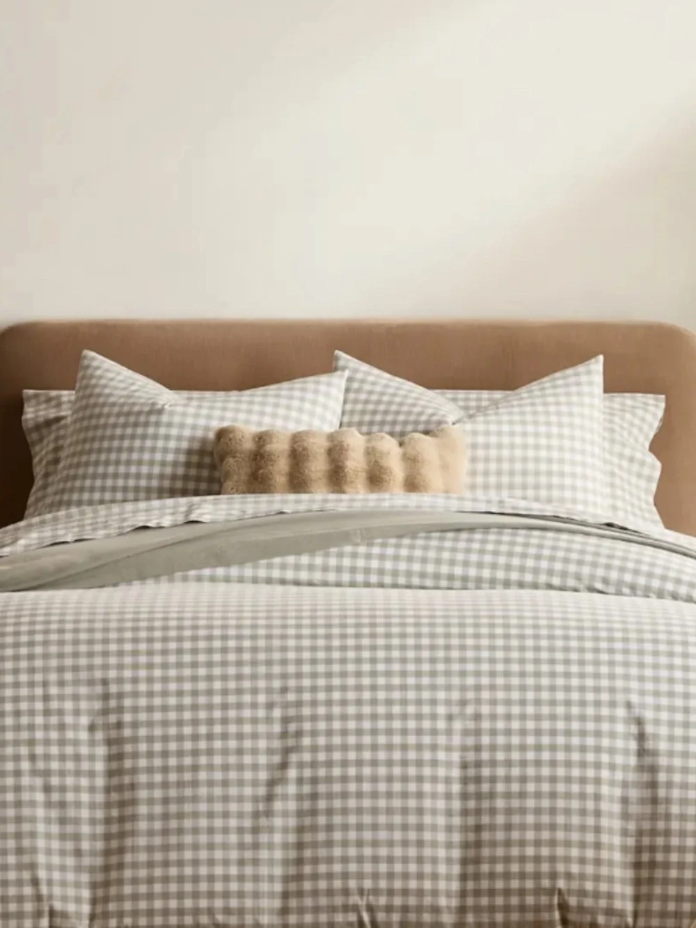 Organic Crisp Percale Gingham Sham Set Willowleaf Queen Standard